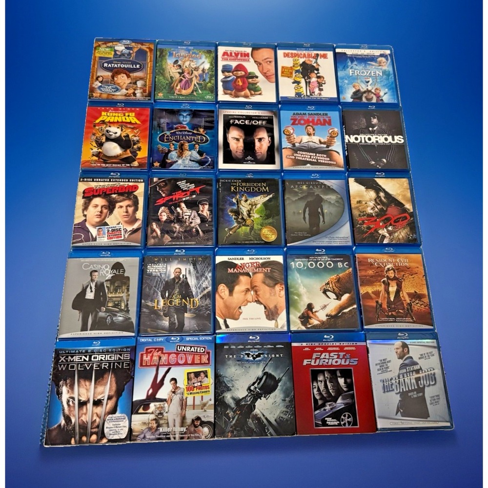 Lot of 26 Blu-ray Movies – Disney, Animation, Action, Sci-Fi & Thrillers (F)